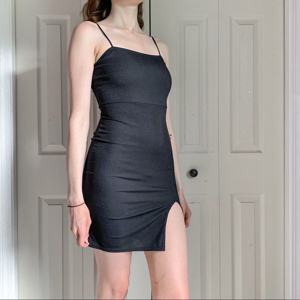 Black mini body con dress nasty gal